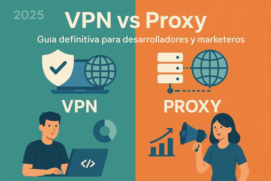 VPN vs Proxies en 2025: Guía definitiva para desarrolladores y marketeros